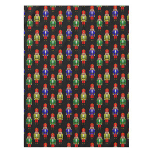 Red Green Yellow Nutcracker Tiled Pattern Tablecloth