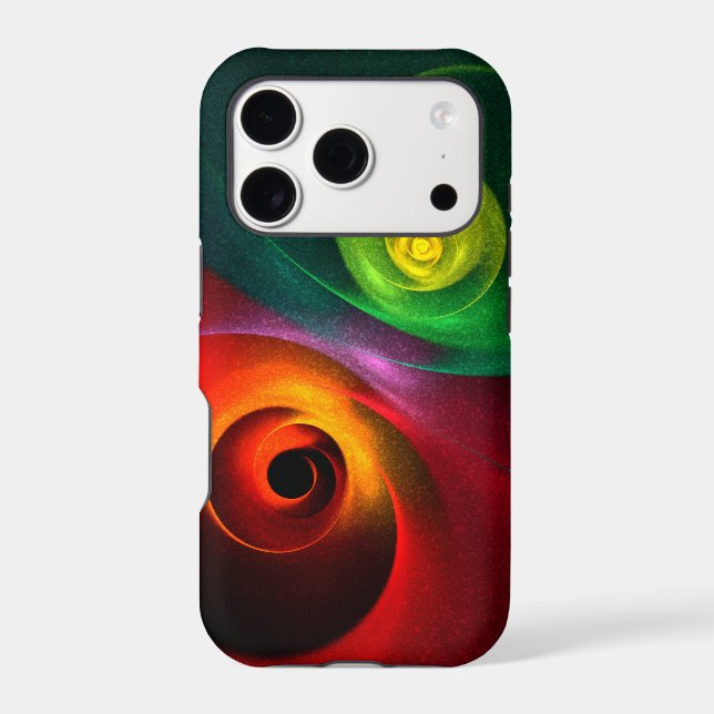 Red Green Yin Yang Modern Abstract Art Pattern #20 (Back)