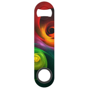 Red Green Yin Yang Modern Abstract Art Pattern #20 Bar Key