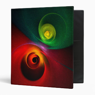 Red Green Yin Yang Modern Abstract Art Pattern #20 Binder