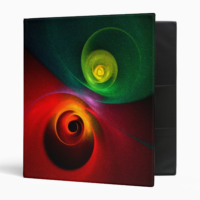 Red Green Yin Yang Modern Abstract Art Pattern #20 Binder (Front/Inside)
