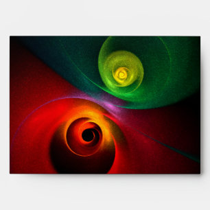 Red Green Yin Yang Modern Abstract Art Pattern #20 Envelope