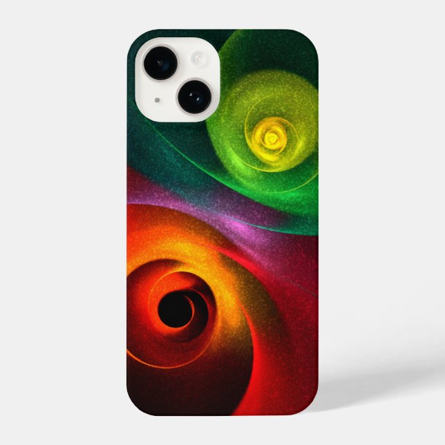 Red Green Yin Yang Modern Abstract Art Pattern #20 iPhone Case (Back)
