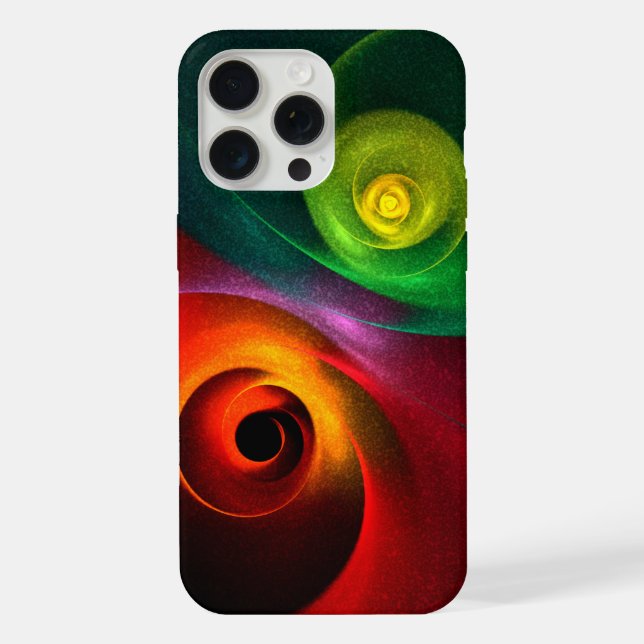 Red Green Yin Yang Modern Abstract Art Pattern #20 iPhone Case (Back)