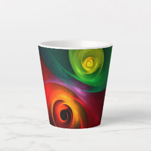 Red Green Yin Yang Modern Abstract Art Pattern #20 Latte Mug