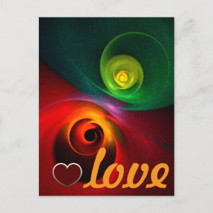 Red Green Yin Yang Modern Abstract Art Pattern #20 Postcard