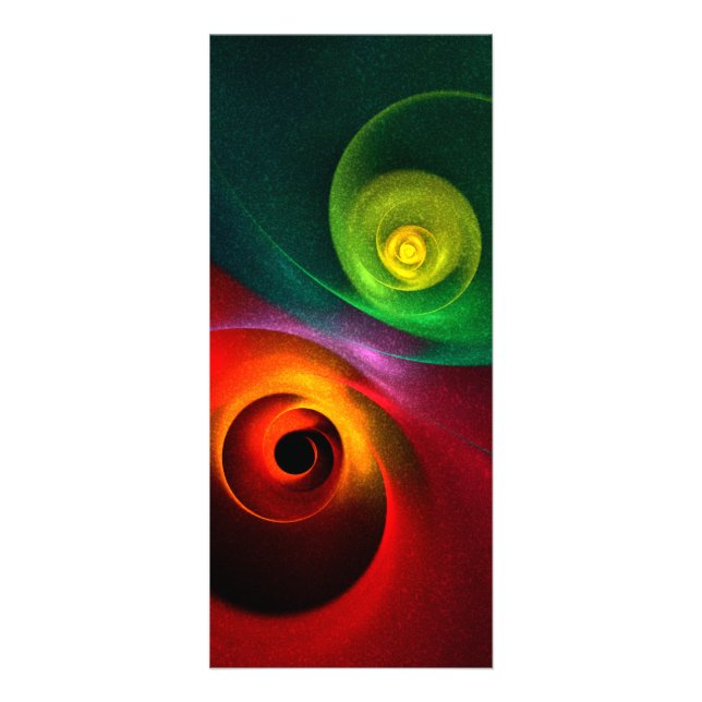 Red Green Yin Yang Modern Abstract Art Pattern #20 Rack Card (Front)