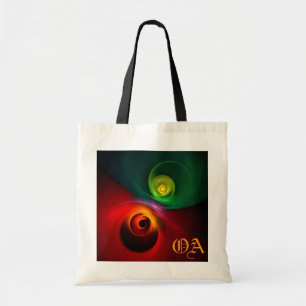 Red Green Yin Yang Modern Abstract Art Pattern #20 Tote Bag