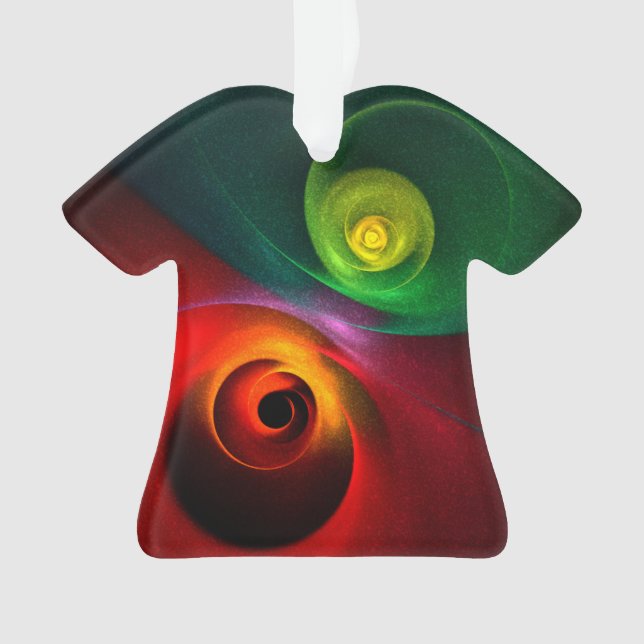 Red Green Yin Yang Moderne Motif d'art Abstrait #2 (devant)