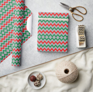 Red Green ZigZag Simple Wrapping Paper