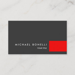 Red Grey Aesthetic Professional Business Card