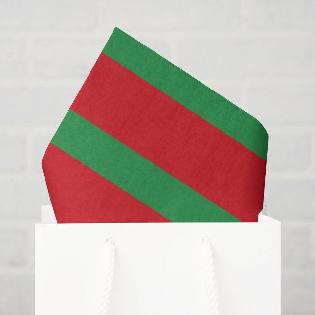 Red, grey and green stripes pattern tissue paper (Gift Bag)