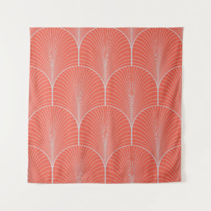 Red-grey art deco, vintage wallpaper. tapestry