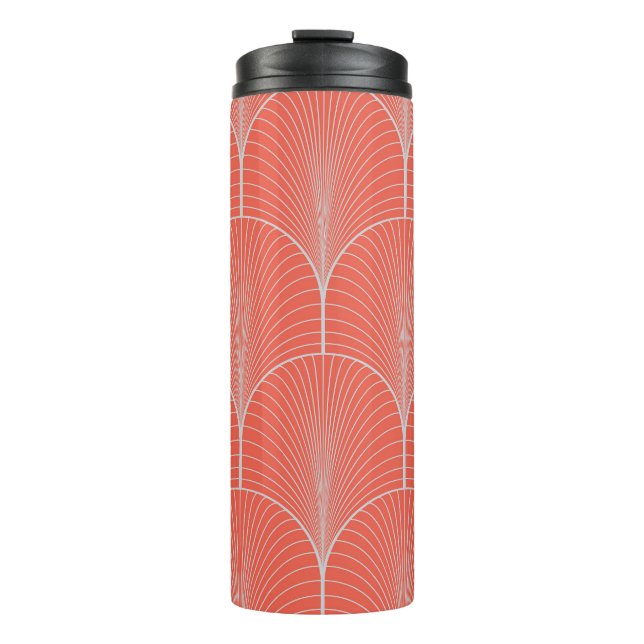 Red-grey art deco, vintage wallpaper. thermal tumbler (Front)