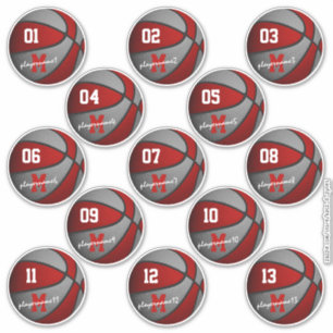red grey basketball custom players names