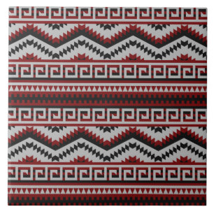 red grey black aztec tiled pattern tile