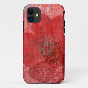 Red Grey Black Grunge Digital Graphic Art Design iPhone 11 Case