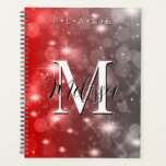 Red & Grey Bokeh Modern Monogram Sparkle Planner<br><div class="desc">This planner has a background of red and grey bokeh sparkle. Simple and contemporary. Complete it with a personalized monogram and name. Created by Simply Farmhouse Press.</div>