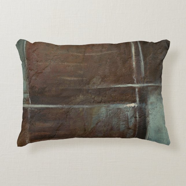 Red & Grey Brick Wall Accent Pillow (Front)