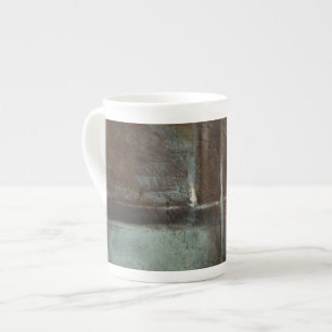 Red & Grey Brick Wall Bone China Mug