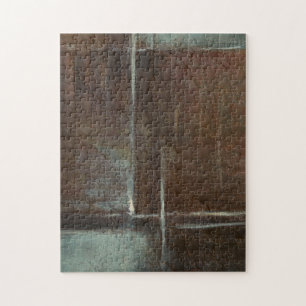 Red & Grey Brick Wall Jigsaw Puzzle