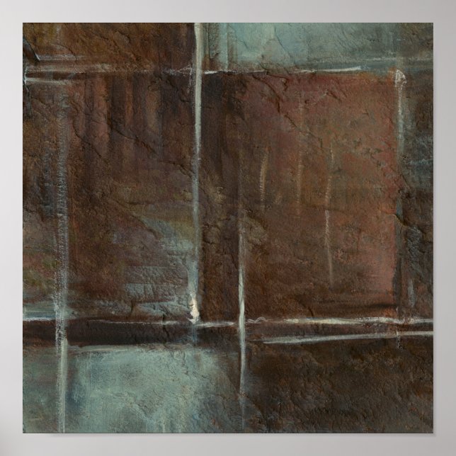 Red & Grey Brick Wall Poster (Front)