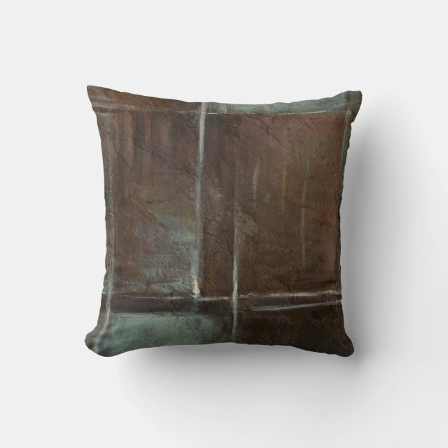 Red & Grey Brick Wall Throw Pillow (Front)
