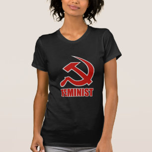 Red & Grey Classic Hammer & Sickle on  Frt & Back T-Shirt