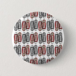 Red & Grey Classic Sneaker Pattern 2 Inch Round Button