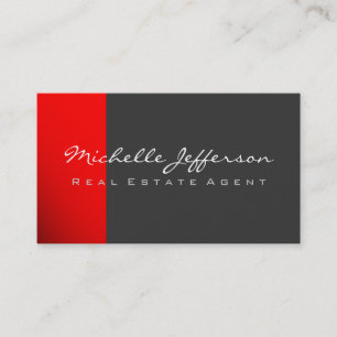 Red Grey Contemporary Business Card