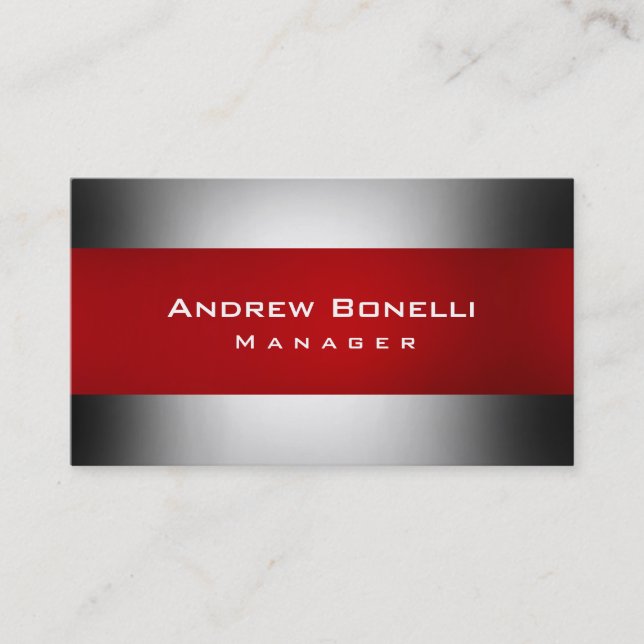 Red Grey Creative Manager Business Card (Front)