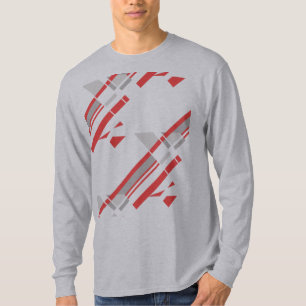 Red Grey Diagonal Shapes Southwest Look Abstract T-Shirt