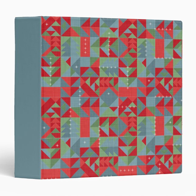 Red, grey, green geometric pattern. binder (Front/Spine)