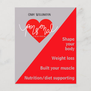 Red Grey Heart Rate Personal Trainer Flyer