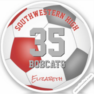 Red grey kids teens custom soccer team colours 