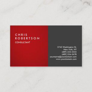 Red Grey Modern Creative Business Card