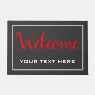 Red Grey Modern Minimalist Trendy Doormat