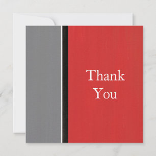 Red Grey Modern Thank You Card