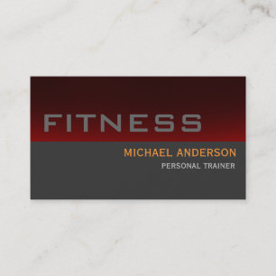 Red Grey Personal Trainer Carte de visite unique