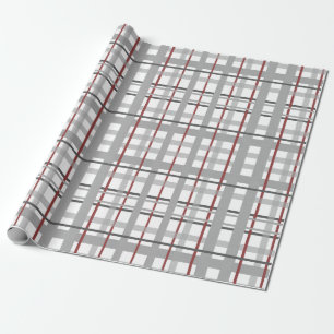 Red & Grey Plaid Wrapping Paper