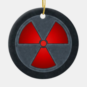 Red & Grey Radiation Symbol Ornament