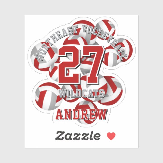 red grey sports team colours volleyballs kids (Sheet)