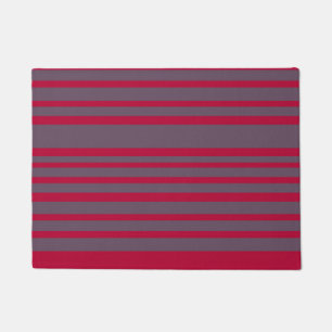Red, Grey Stripes Door Mat