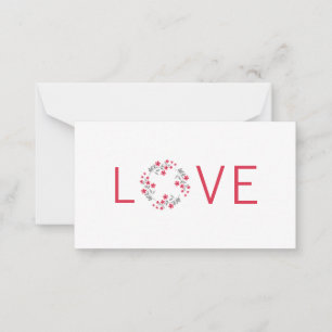 Red Grey Watercolor Floral Wreath   Card