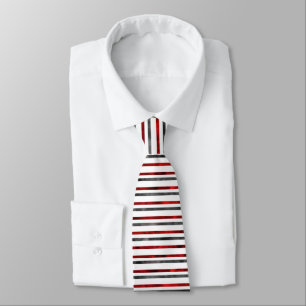 Red Grey Watercolor Stripes Tie