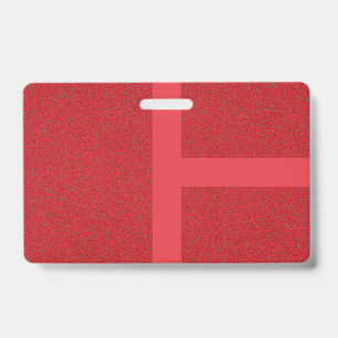 Red Grid Stripe Badge for Events – Customizable