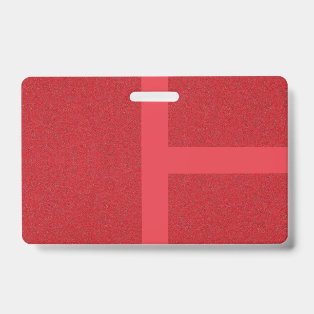 Red Grid Stripe Badge for Events – Customizable (Front)