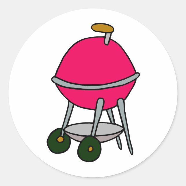 Red Grill Classic Round Sticker (Front)