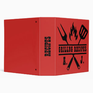 Red Grilling Recipes Cookbook Binder