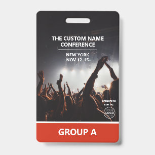 Red Group Conference QR Code Custom Access Pass Badge